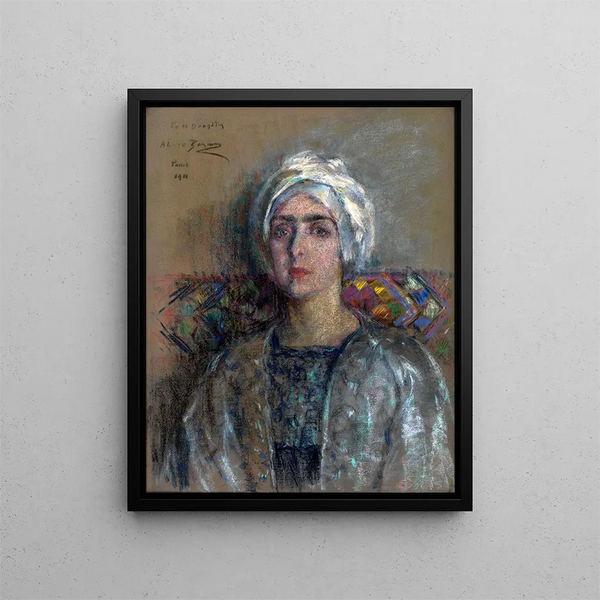 Le Turban Blanc - Alice Pike Barney — ingelijst kunstwerk aan de muur