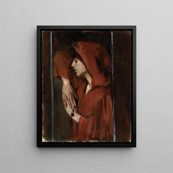 Vrouw met het Rode Kapje - Alice Pike Barney — ingelijst kunstwerk aan de muur
