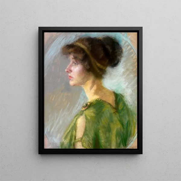 Jonge vrouw in groen - Alice Pike Barney — ingelijst kunstwerk aan de muur