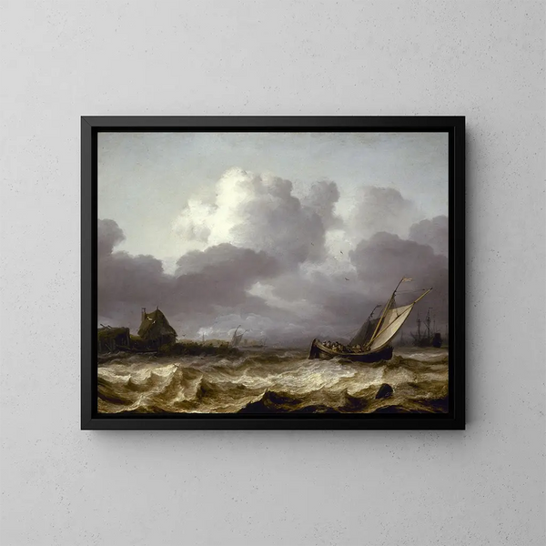 L'orage - Allaert van Everdingen — framed artwork on a wall