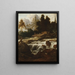 Landschapschilderij met waterval - Allaert van Everdingen — ingelijst kunstwerk aan de muur