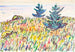 Aquarel n° 35 Landschap met twee dennenbomen - Allen Tucker — weergave van het kunstwerk
