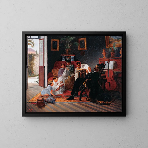Scene of the family by Adolfo Pinto - Almeida Júnior — framed artwork on a wall