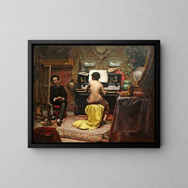 The Resting Model - Almeida Júnior — framed artwork on a wall