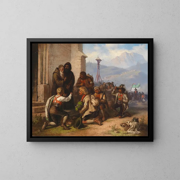Tyrolean Pilgrim Painting - Alois Schönn — framed artwork on a wall