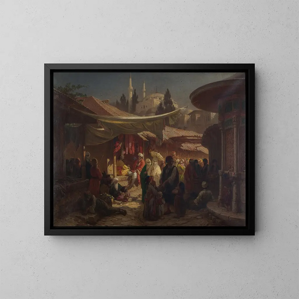 Turkish Bazaar Painting - Alois Schönn — framed artwork on a wall