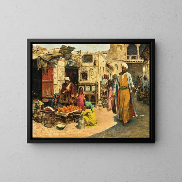 In the old district of Mostich in Bulah, Cairo - Alphons Leopold Mielich — framed artwork on a wall