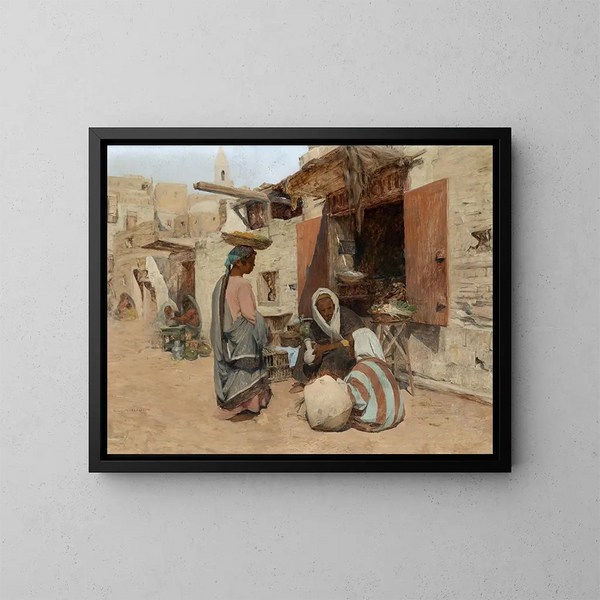 Street scene oriental - Alphons Leopold Mielich — framed artwork on a wall