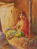 Ouled Naïl met rode sluier - Alphonse Birck — weergave van het kunstwerk
