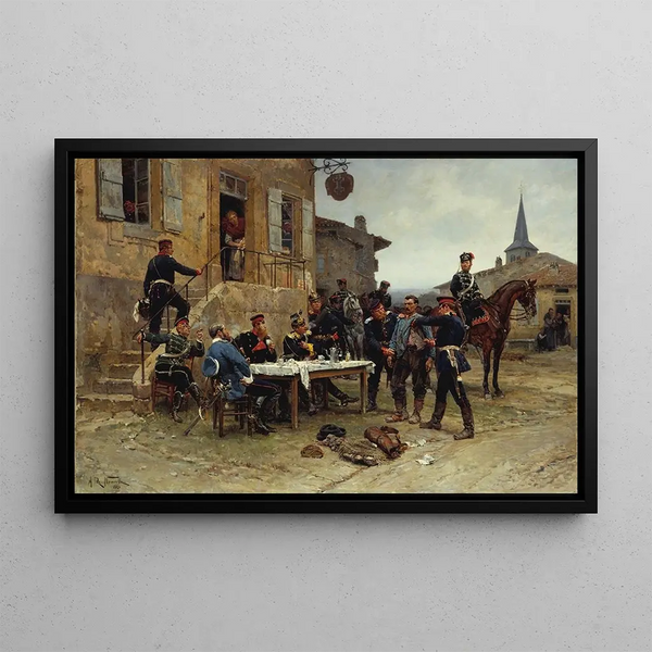 The messenger - Alphonse Marie de Neuville — framed artwork on a wall