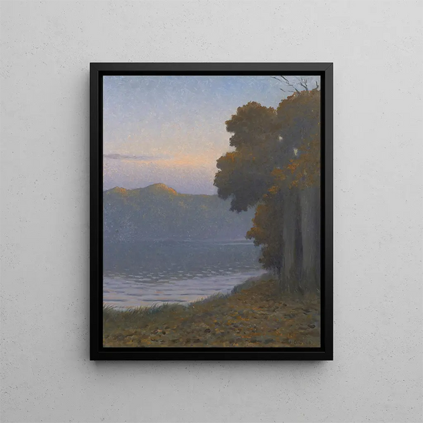 The evening on the pond - Alphonse Osbert — framed artwork on a wall