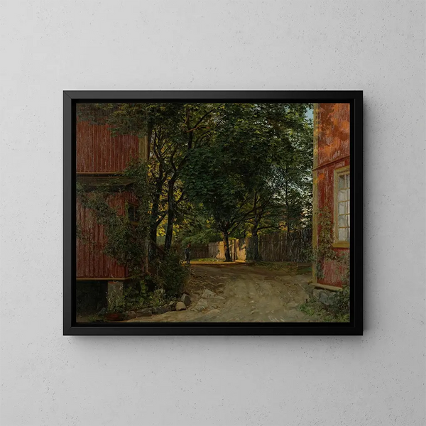 Het avondjournaal arriveert op Majorstuveien 8 - Amaldus Nielsen — ingelijst kunstwerk aan de muur