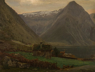Fjord van Sefjord in Balestrand - Amaldus Nielsen — weergave van het kunstwerk