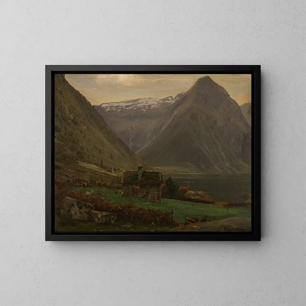 Fjord van Sefjord in Balestrand - Amaldus Nielsen — ingelijst kunstwerk aan de muur