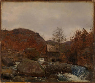 Moulin à Frostestad près de Mandal - Amaldus Nielsen — weergave van het kunstwerk