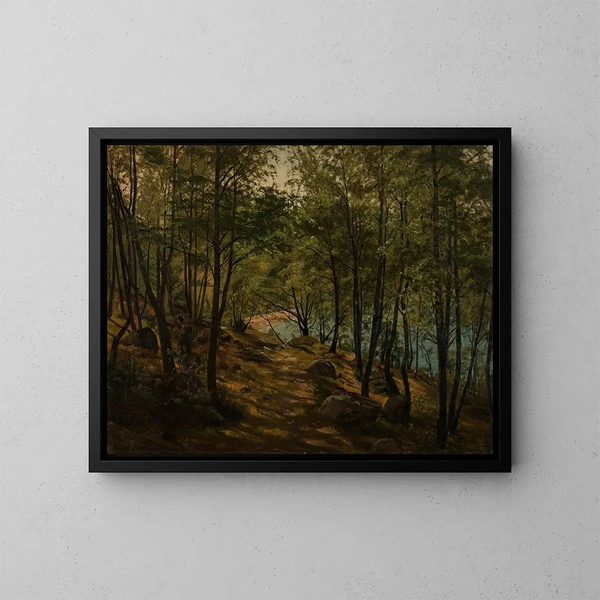 La forêt des loups Mandal - Amaldus Nielsen — ingelijst kunstwerk aan de muur