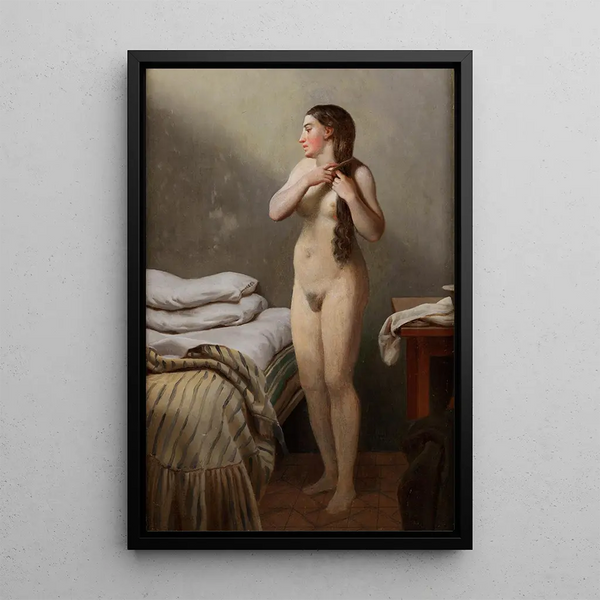 Study of a female model - Amalia Lindegren — framed artwork on a wall