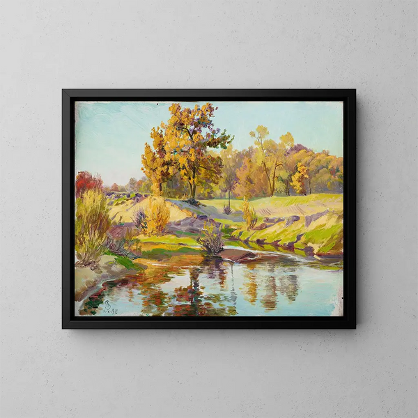 Sunny Autumn Painting - Ambroży Sabatowski — framed artwork on a wall
