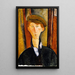 Jonge man met pet - Amedeo Modigliani — ingelijst kunstwerk aan de muur