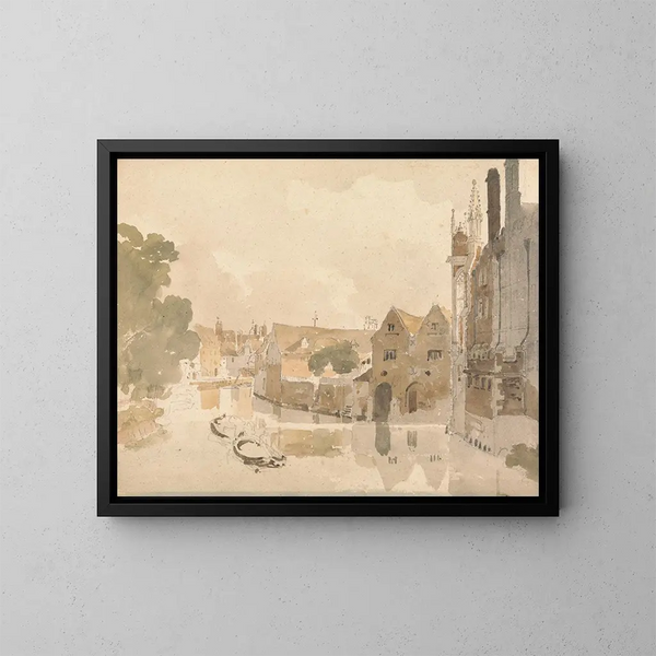 On the back of the Cam at St John's College in Cambridge - Amelia Long — framed artwork on a wall
