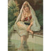 van een zittende vrouw met haar voet in het water naast een zeep - American Lithograph Co — weergave van het kunstwerk