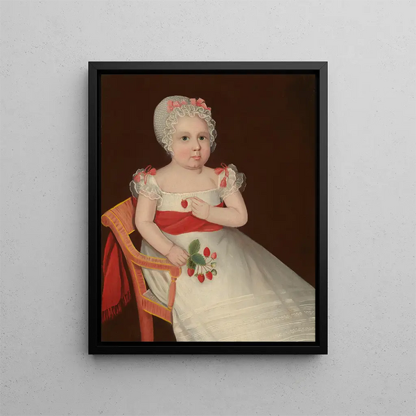 La fille aux fraises - Ammi Phillips — framed artwork on a wall