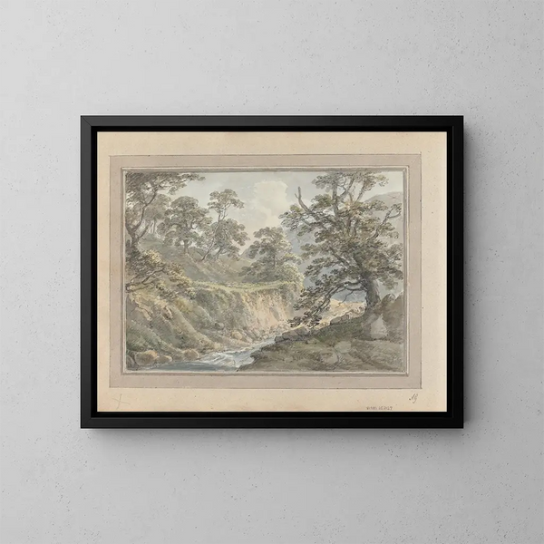 Uitzichten in Engeland, Schotland en Wales. Reis door Schotland. Landschap met beek - Amos Green — ingelijst kunstwerk aan de muur
