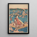 Reproductie van het schilderij van een grote rivieroversteek - Andō Hiroshige