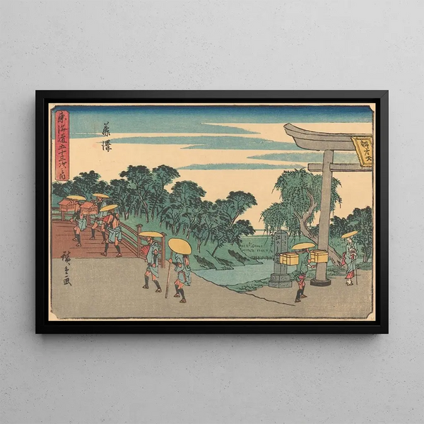 Fujisawa - Andō Hiroshige — ingelijst kunstwerk aan de muur