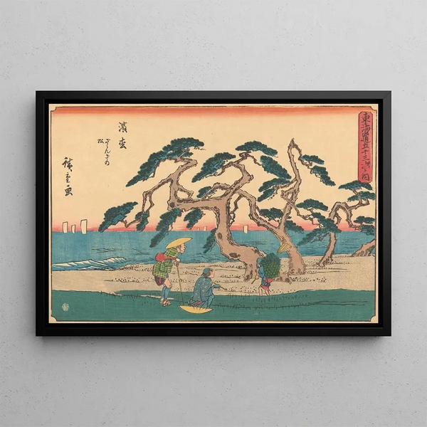 Hamamatsu - Andō Hiroshige — ingelijst kunstwerk aan de muur