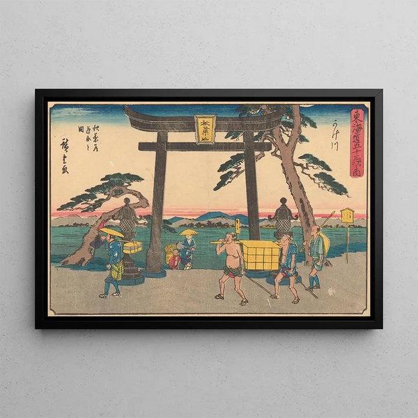Kakegawa - Andō Hiroshige — ingelijst kunstwerk aan de muur