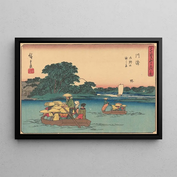 Kawasaki Painting - Hiroshige Andō — framed artwork on a wall