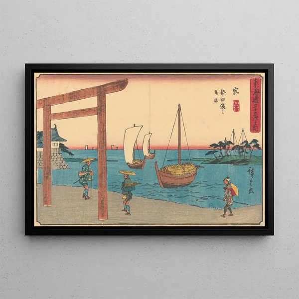 Miya Painting - Andō Hiroshige — framed artwork on a wall