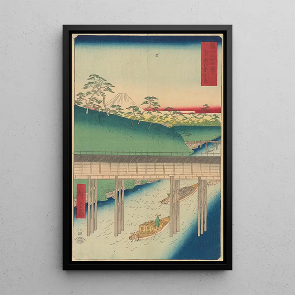 Pont Ochanomizu - Andō Hiroshige — framed artwork on a wall
