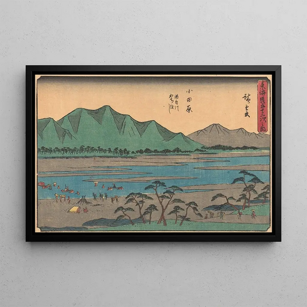Odawara - Andō Hiroshige — ingelijst kunstwerk aan de muur