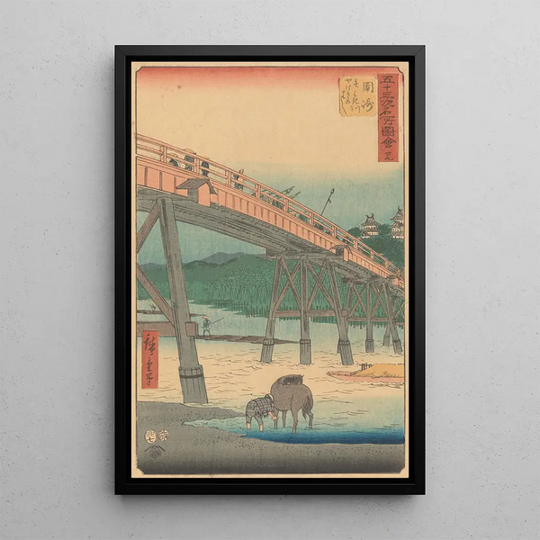 Okazaki Painting - Andō Hiroshige — framed artwork on a wall