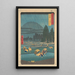 Reproductie van het schilderij Plantage van Rijst onder de Regen in Ono Prefectuur van Hoki - Andō Hiroshige
