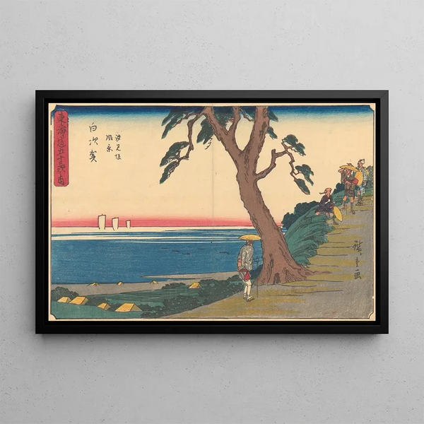 Shirasuka - Andō Hiroshige — ingelijst kunstwerk aan de muur