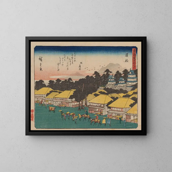 Tokaido gojusantsugi, planche 30 - Andō Hiroshige — ingelijst kunstwerk aan de muur