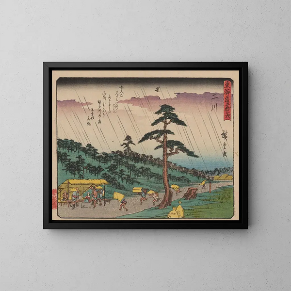 Tokaido gojusantsugi, planche 34 - Andō Hiroshige — ingelijst kunstwerk aan de muur