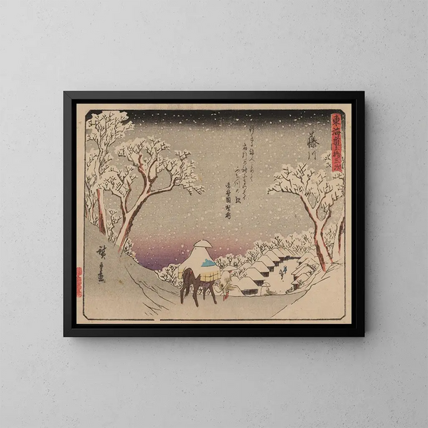 Tokaido gojusantsugi, planche 38 - Andō Hiroshige — ingelijst kunstwerk aan de muur