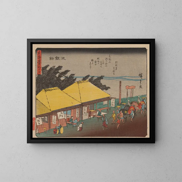Tokaido gojusantsugi, planche 40 - Andō Hiroshige — ingelijst kunstwerk aan de muur