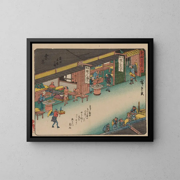 Tokaido gojusantsugi, planche 43 - Andō Hiroshige — ingelijst kunstwerk aan de muur