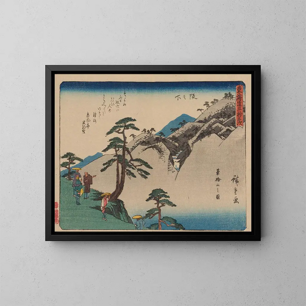 Tokaido gojusantsugi, planche 49 - Andō Hiroshige — ingelijst kunstwerk aan de muur
