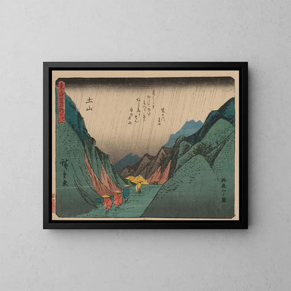 Tokaido gojusantsugi, planche 50 - Andō Hiroshige — ingelijst kunstwerk aan de muur