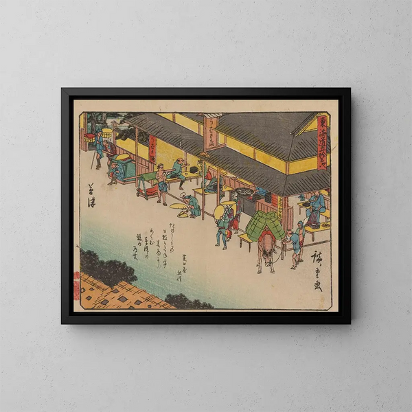 Tokaido gojusantsugi, planche 53 - Andō Hiroshige — ingelijst kunstwerk aan de muur