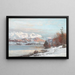 Landschap met winterlicht en ochtendlicht op de bergen op de achtergrond uitzicht op de Alpen - Anders Andersen-Lundby — ingelijst kunstwerk aan de muur