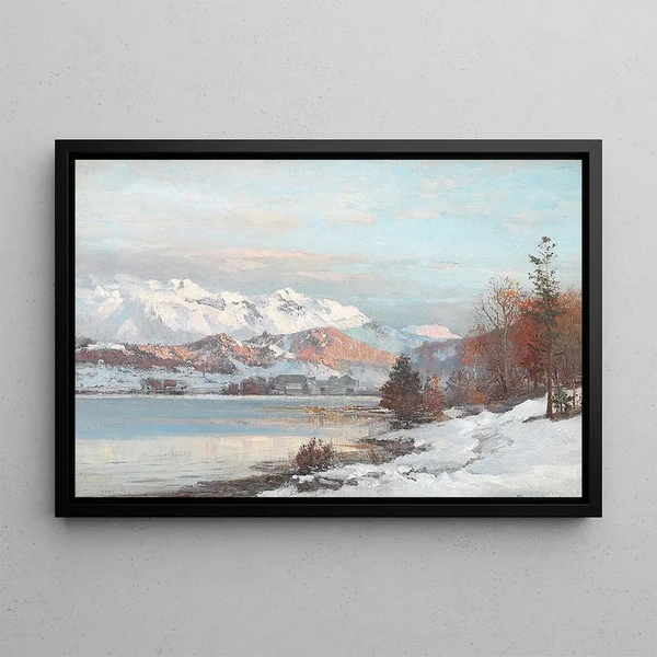 Anders AndersenLundby - Vinterlandskab med morgenlys over bjergs i baggrunden udsigt til Alperne.webp