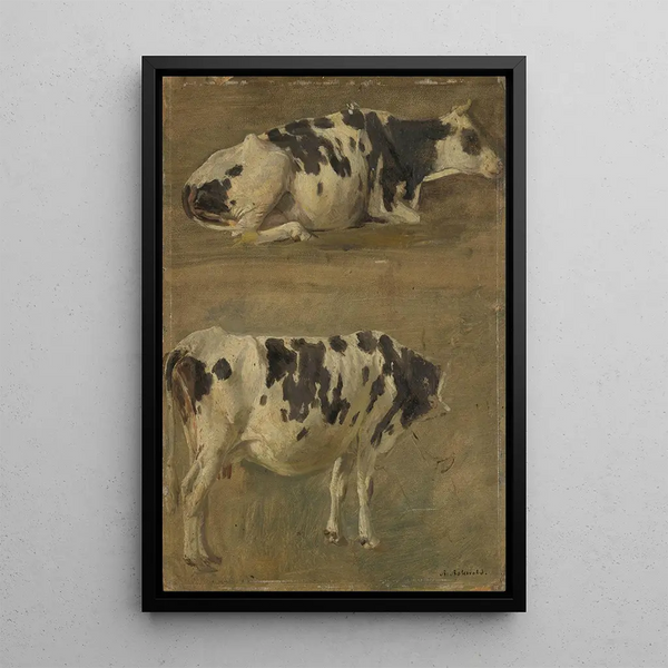 Reproduction of the painting Study of two cows - Anders Askevold