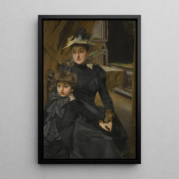 Madame Weguelin en haar zoon - Anders Zorn — ingelijst kunstwerk aan de muur